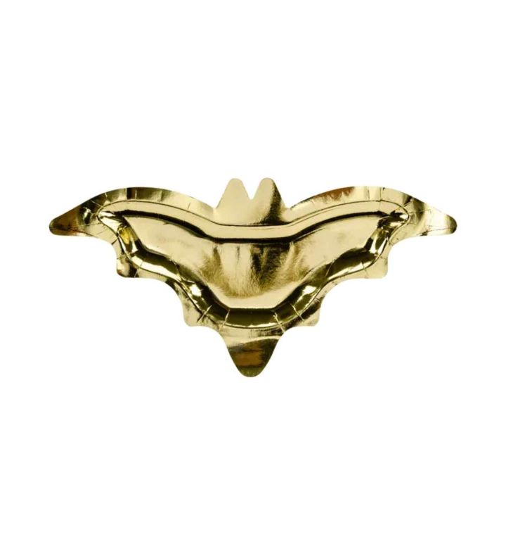 Bat Paper Plates Gold 6ct