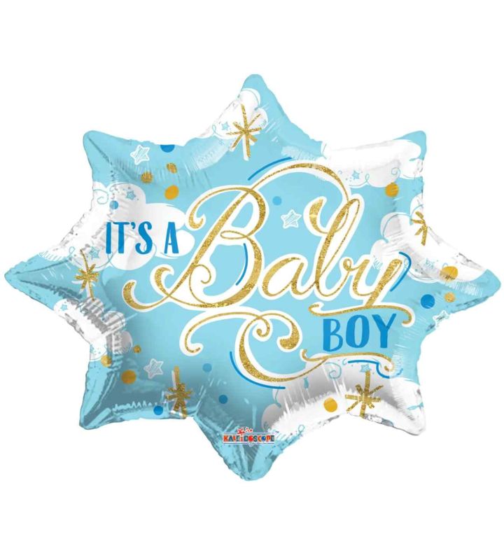 18" Kaleidoscope It's A Baby Boy Foil Balloon