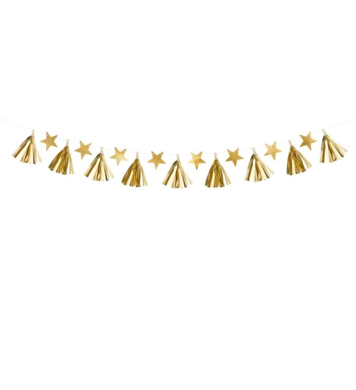 Gold Stars Paper Garland