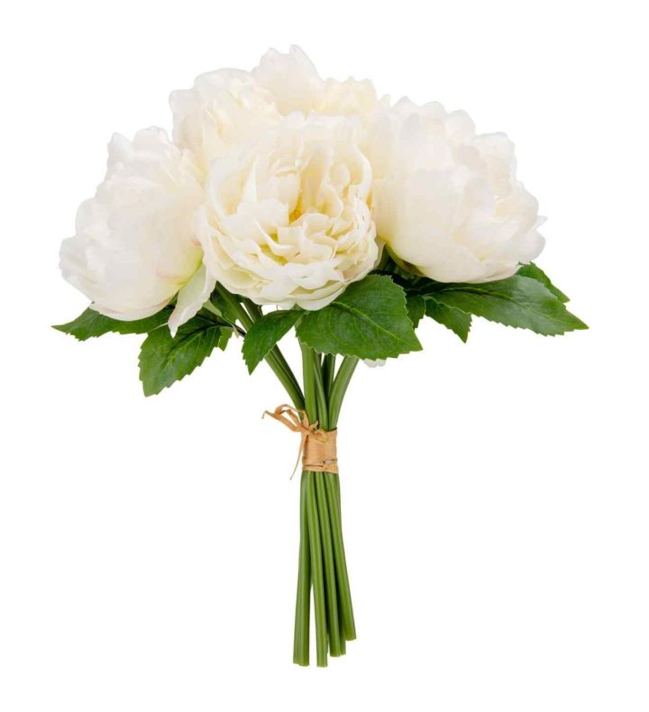 Peony Bouquet Cream 36cm x 10 heads