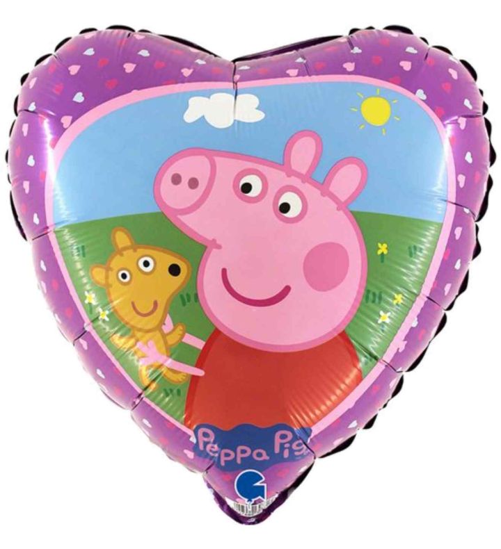 18" Grabo Peppa Pig & Teddy Heart