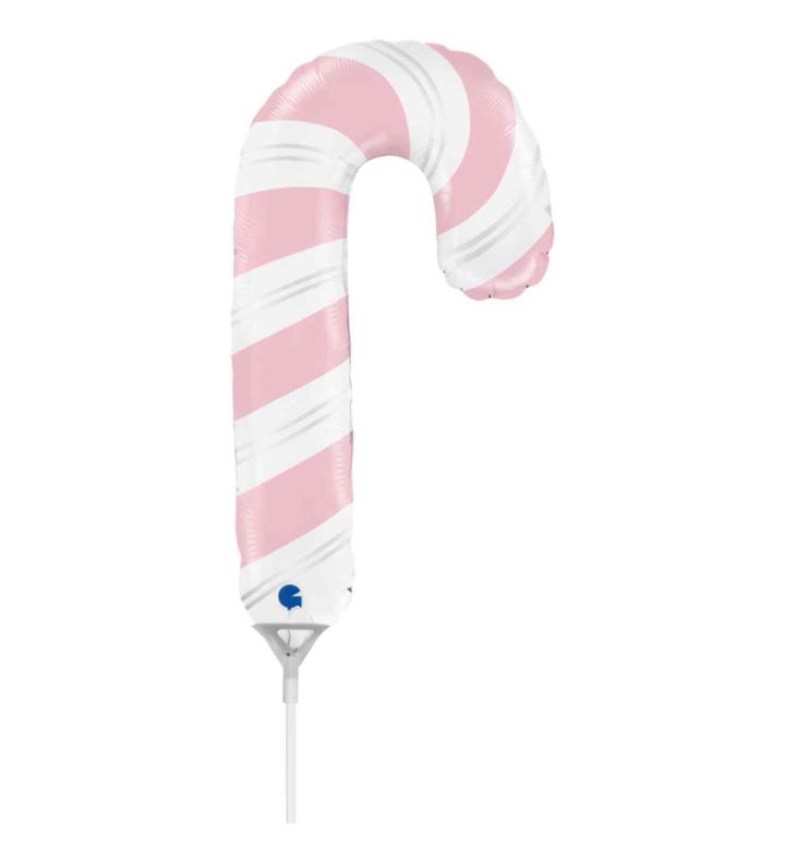 14" Mini Grabo Pink Candy Cane Foil Balloon