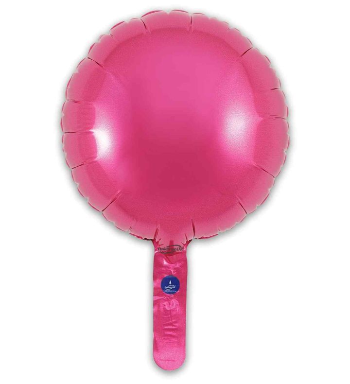 9" Oaktree Pink Round Foil 5pcs