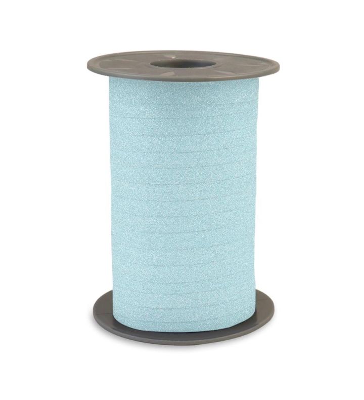 Poly Glitter Light Blue Ribbon 10mm x 100m