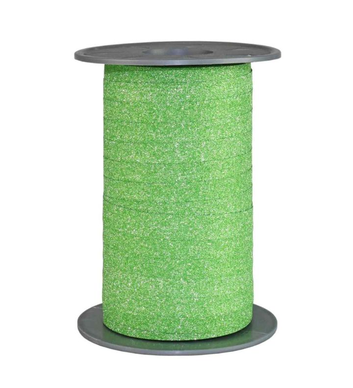Poly Glitter Light Green Ribbon 10mm x 100m