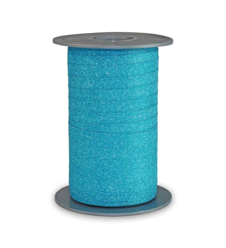 Poly Glitter Turquoise Ribbon 10mm x 100m