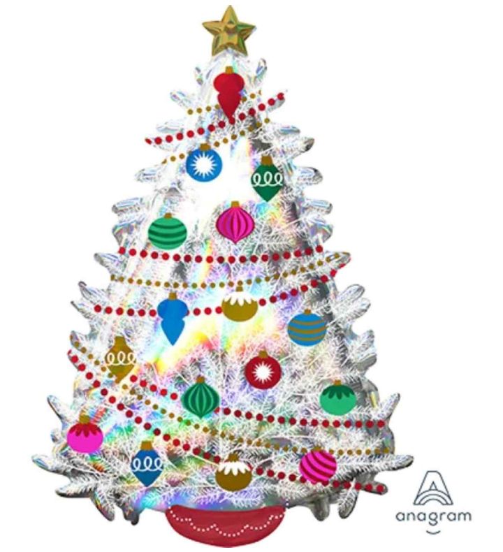 36" Anagram Prismatic Christmas Tree SuperShape Foil Balloon