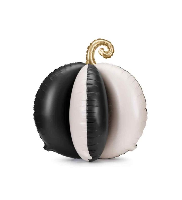 Pumpkin 3D Black & White Standing Foil Balloon 90x90 cm