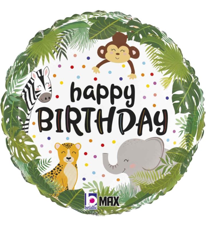 18" Betallic Jungle Birthday Round