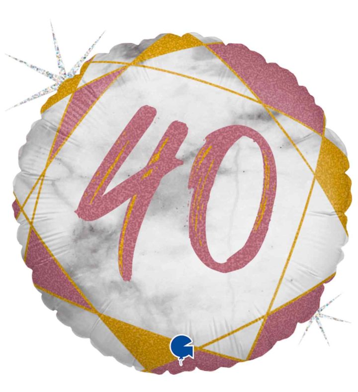 18" Grabo Marble Mate Rose Gold 40 Foil Balloon