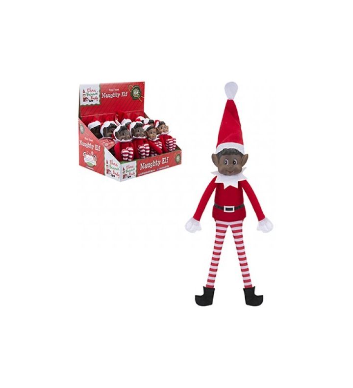 RED LONG LEG SOFT BODY BLACK BOY ELF 12"