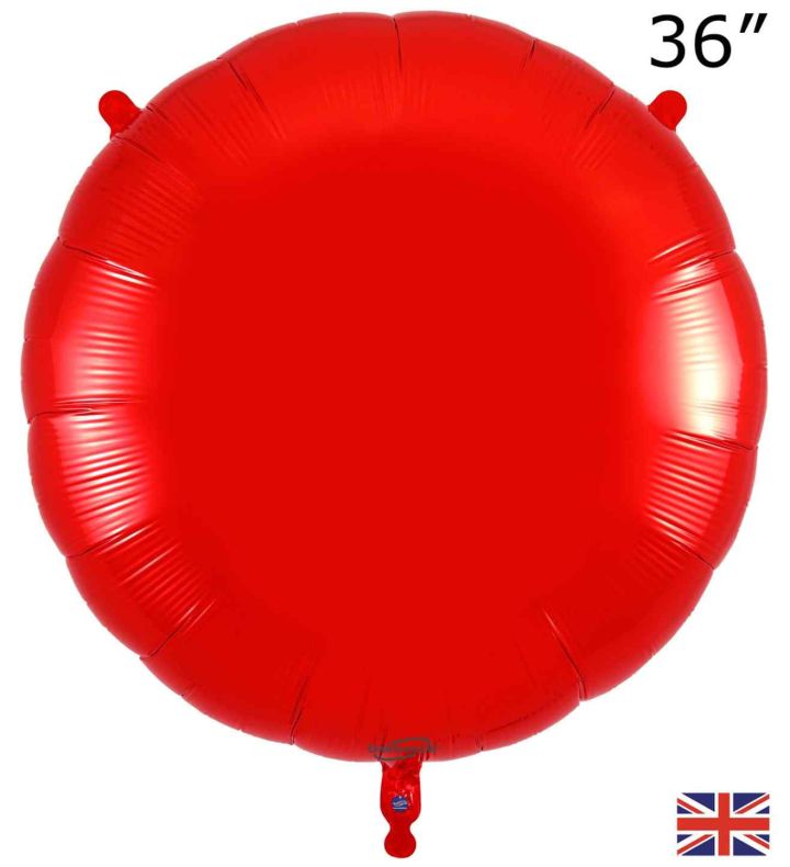 36" Oaktree Round Red Foil Balloon