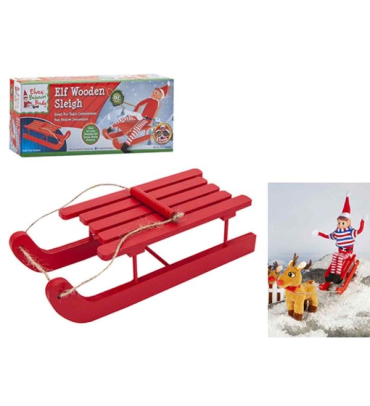 Red Wooden Elf Sleigh