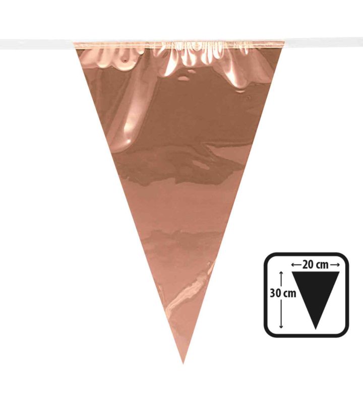 10m Rose Gold Metallic Bunting