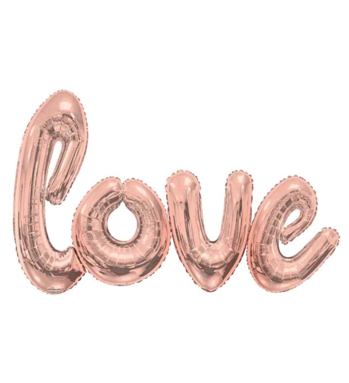 Giant Rose Gold Love Script Balloon (84" x 53")