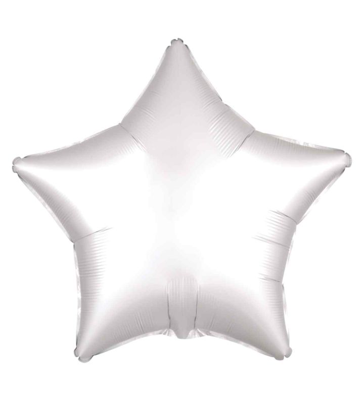 17" Satin Luxe White Star Foil Balloon Anagram - Unpackaged