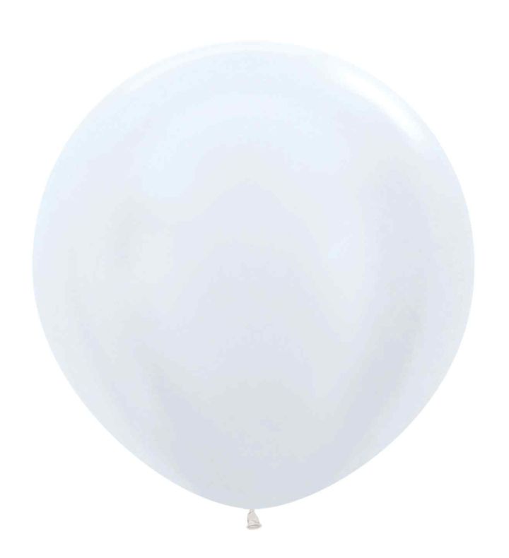36" Sempertex Satin White 405 Latex Balloons 2ct