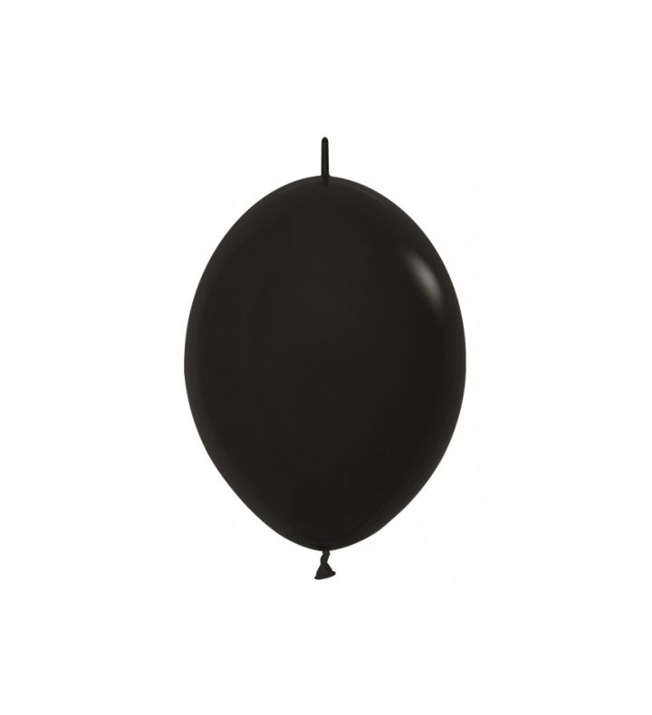 12" Sempertex Link Black Fashion 080 Latex Balloons 50ct