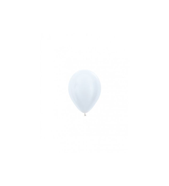 5" Sempertex Satin White 405 Latex Balloons 50ct