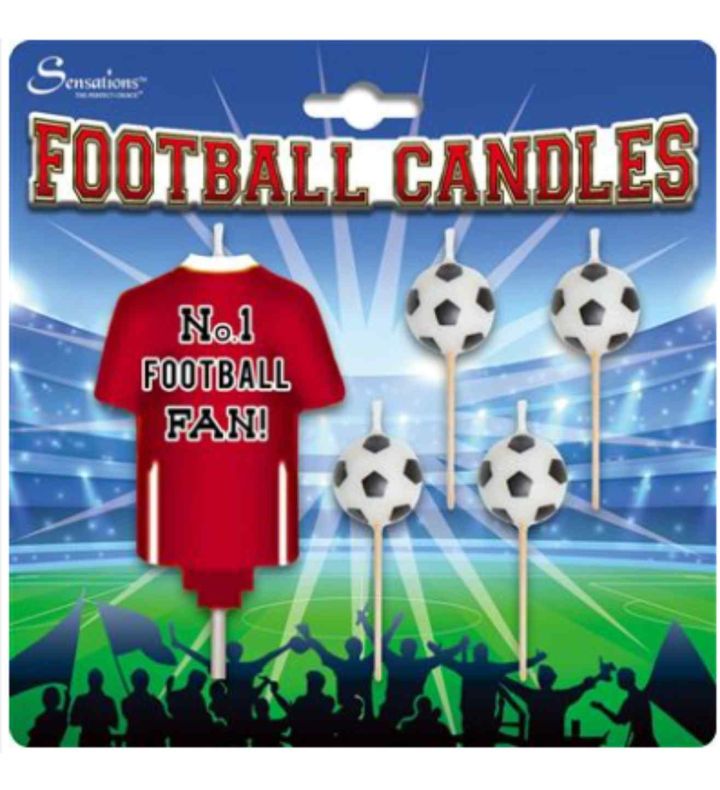 Football Candles - Red and White