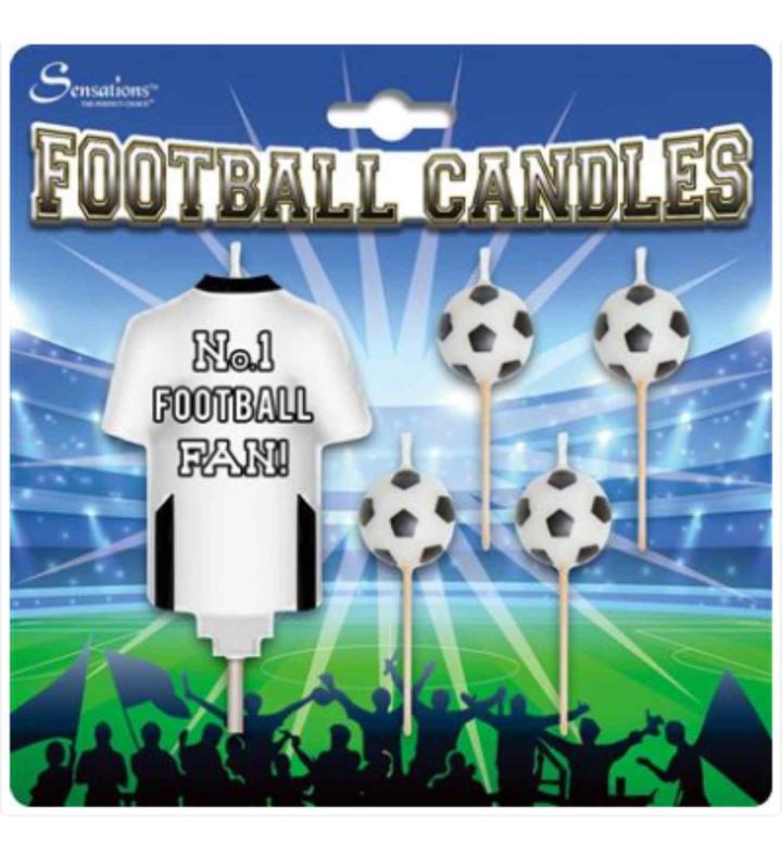 Football Candles - Black and White