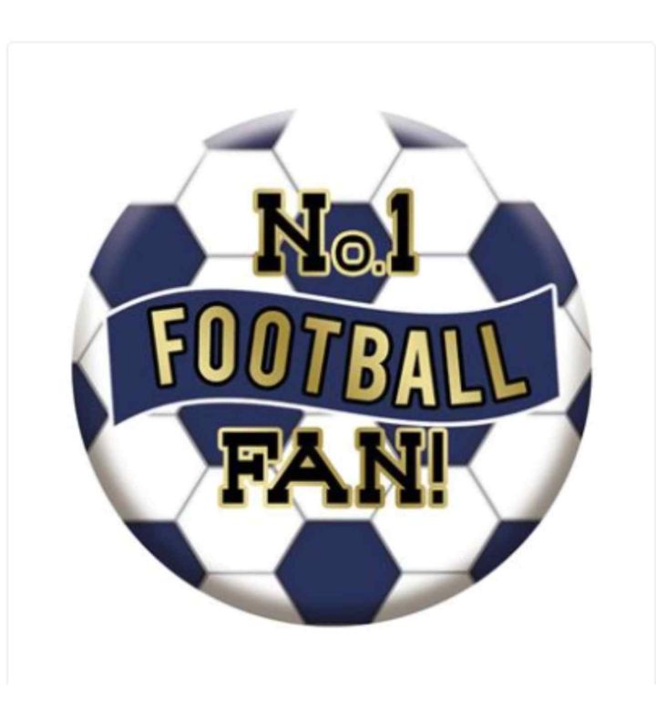 Navy and White Football Badge 5.5cm