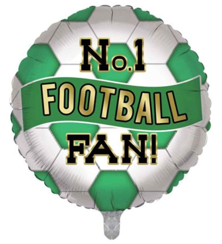 18" Green and White Football Fan