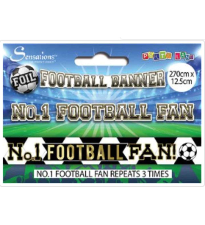 No.1 Football Fan! Black and White Banner