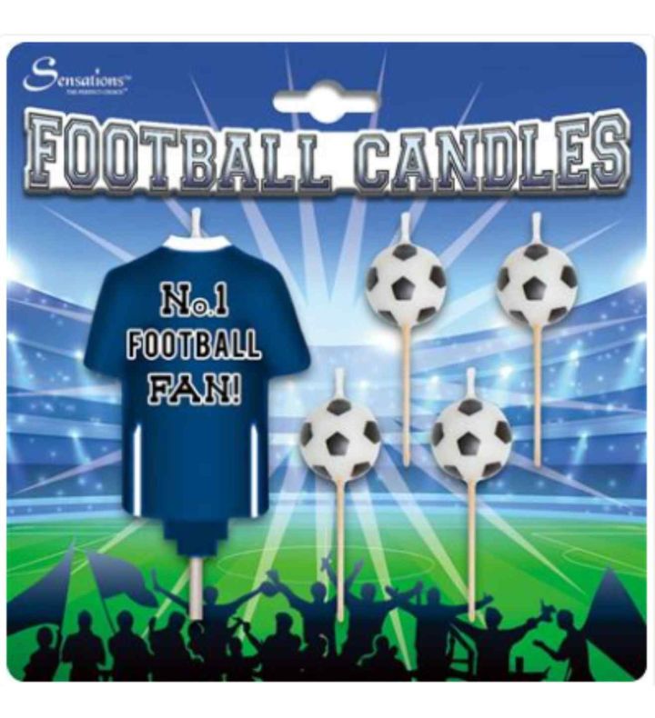 Football Candles - Navy and White