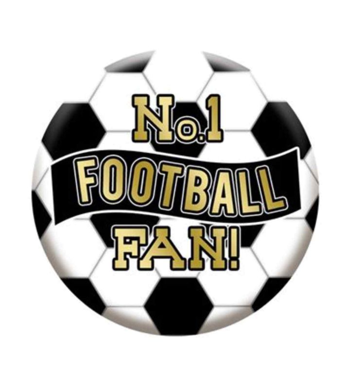Black and White Football Badge 5.5cm