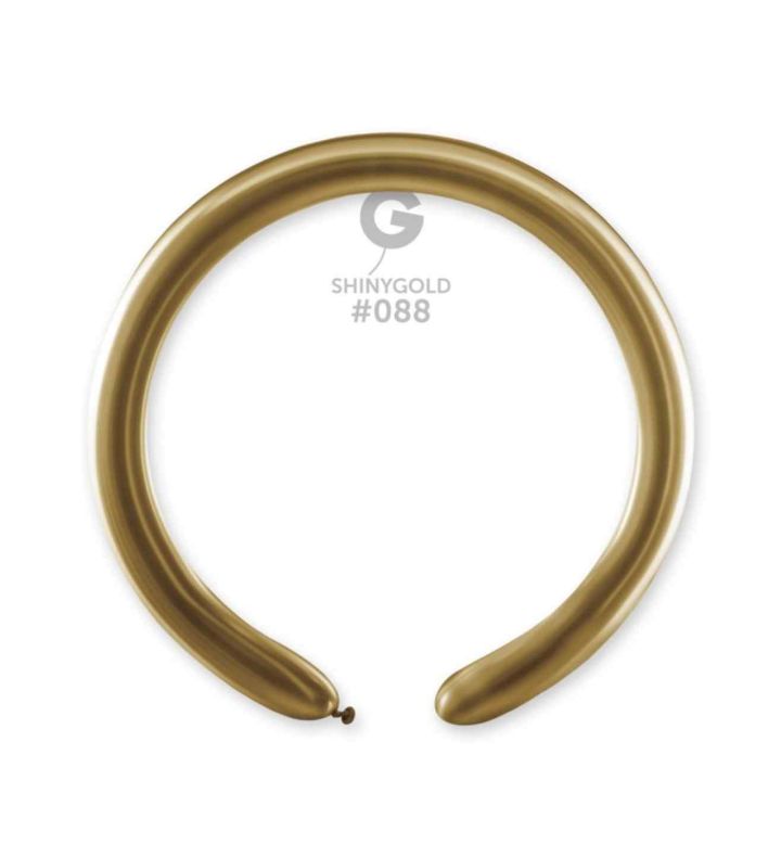 2" Gemar Shiny Gold 088 Modelling Latex Balloons 50ct
