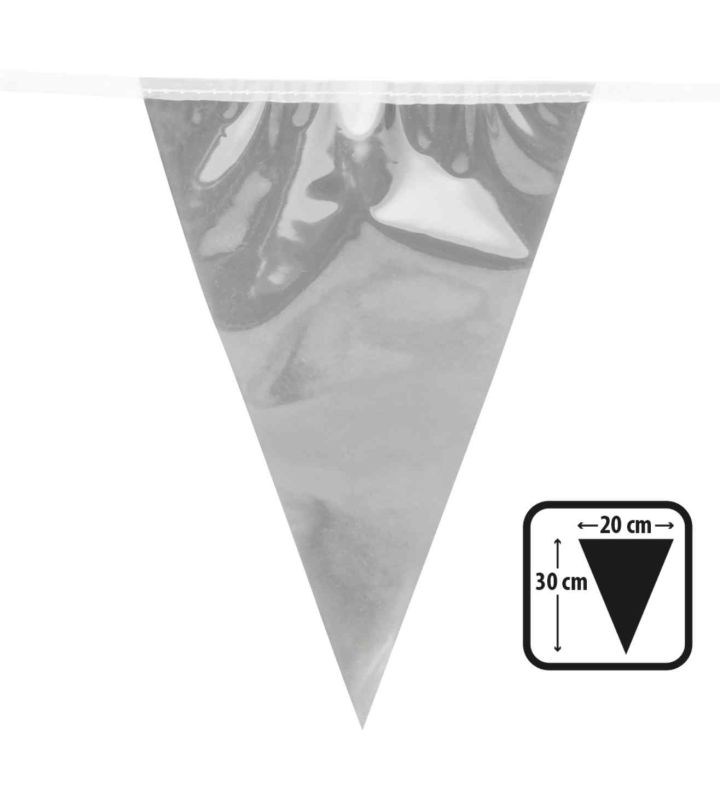 10m Silver Metallic Bunting