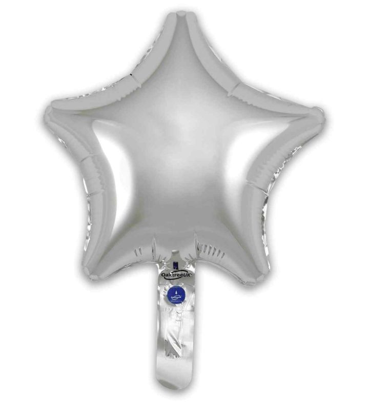 9" Oaktree Silver Star Foil 5pcs