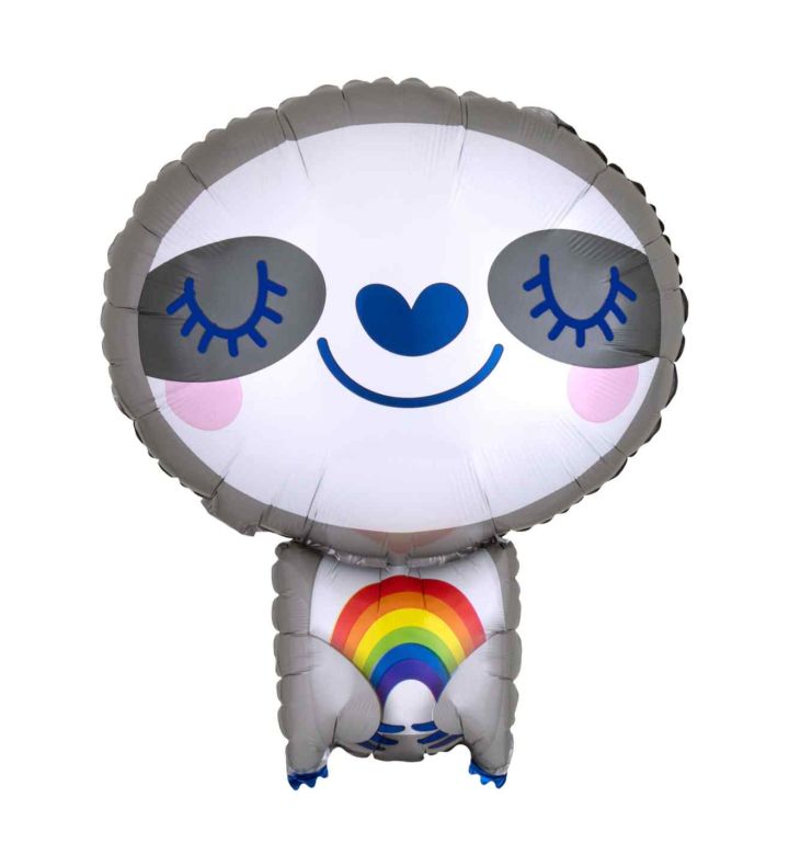 Sloth Rainbow Shape Foil Balloon