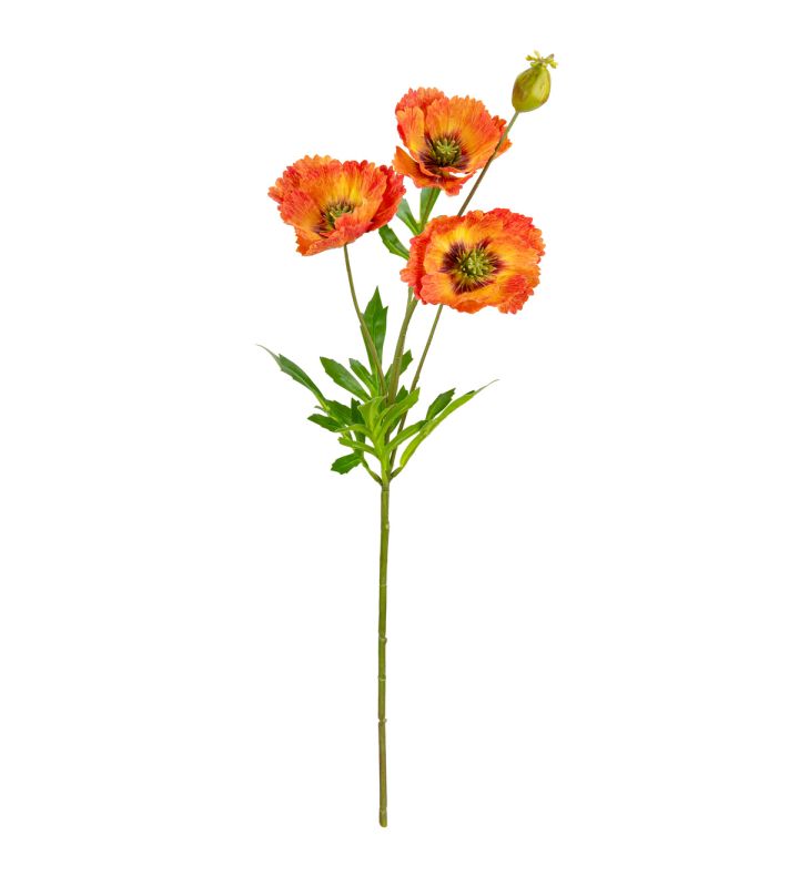 Small Poppy Spray Orange 68cm