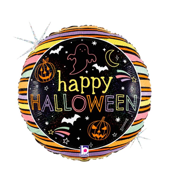 18" Betallic Spooky Pastel Halloween Foil Balloon