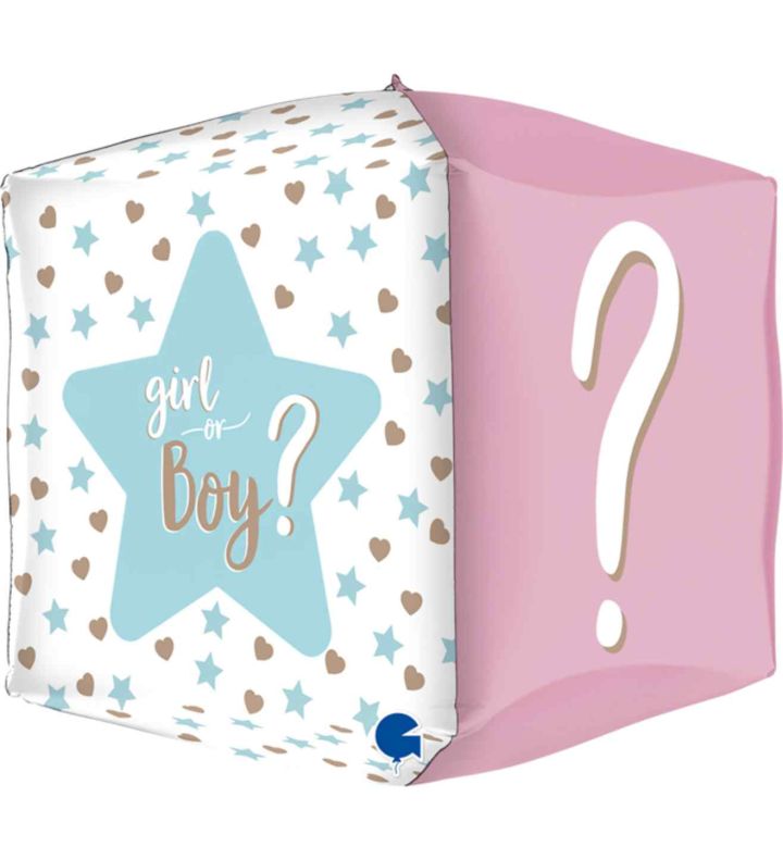 15" Grabo Square Gender Reveal 4D Shape