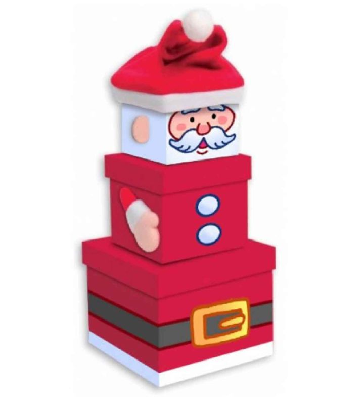 Stackable Santa Gift Boxe-Set of 3