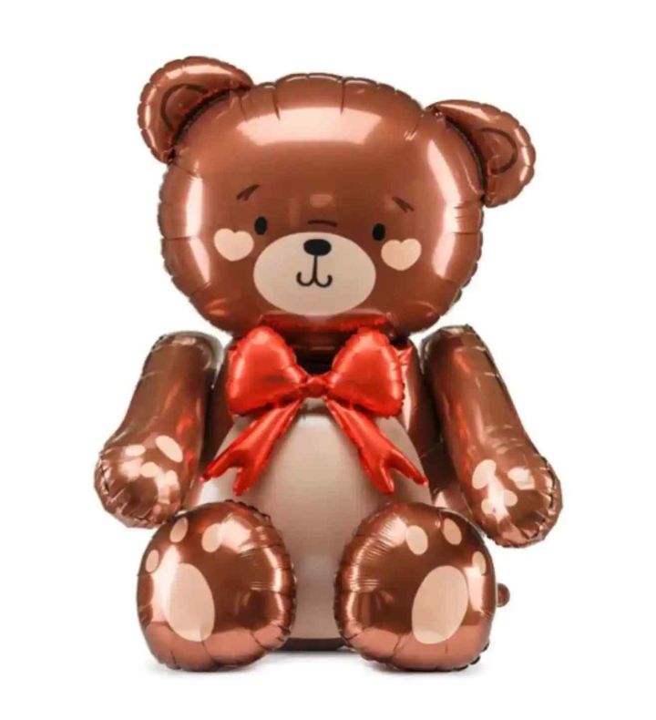Sitting Foil Teddy Bear Party Deco 84x75cm
