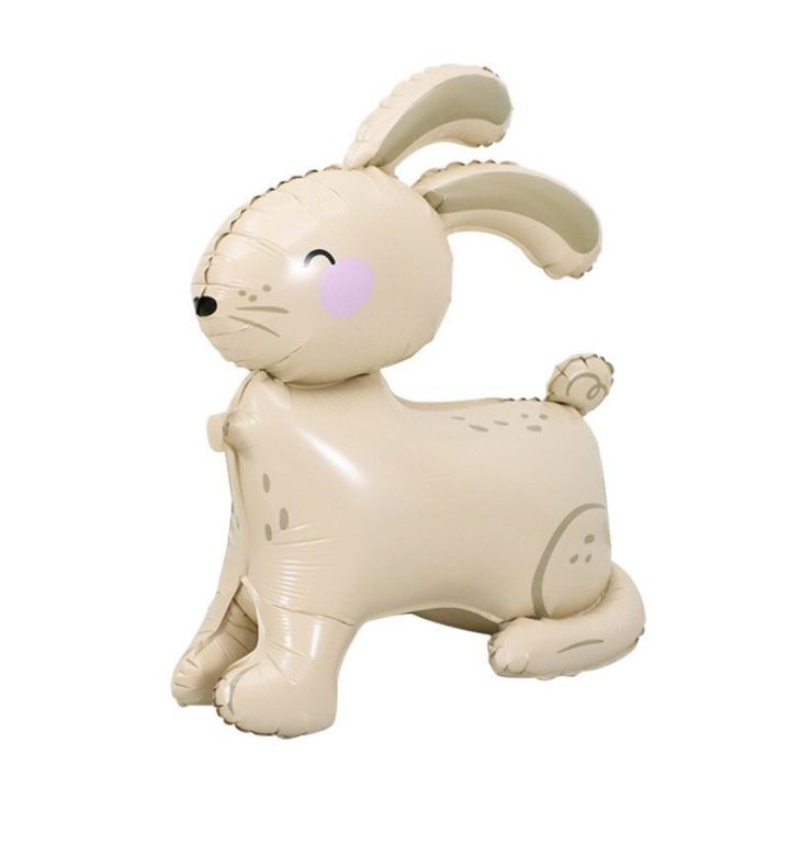 Standing Rabbit Beige Bamboo Party 86 X 63 CM Foil Balloon