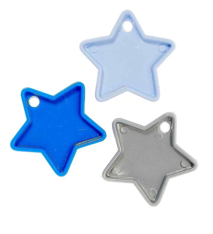 Star Weights - Heavy Plastic, Silver, Blue, Light Blue