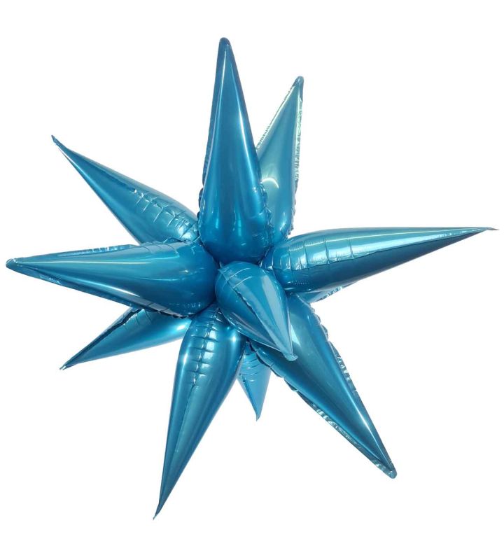 63.5cm Blue Starburst Bamboo Party Foil Balloon