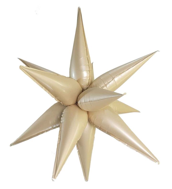 63.5cm Cream Starburst Bamboo Party Foil Balloon
