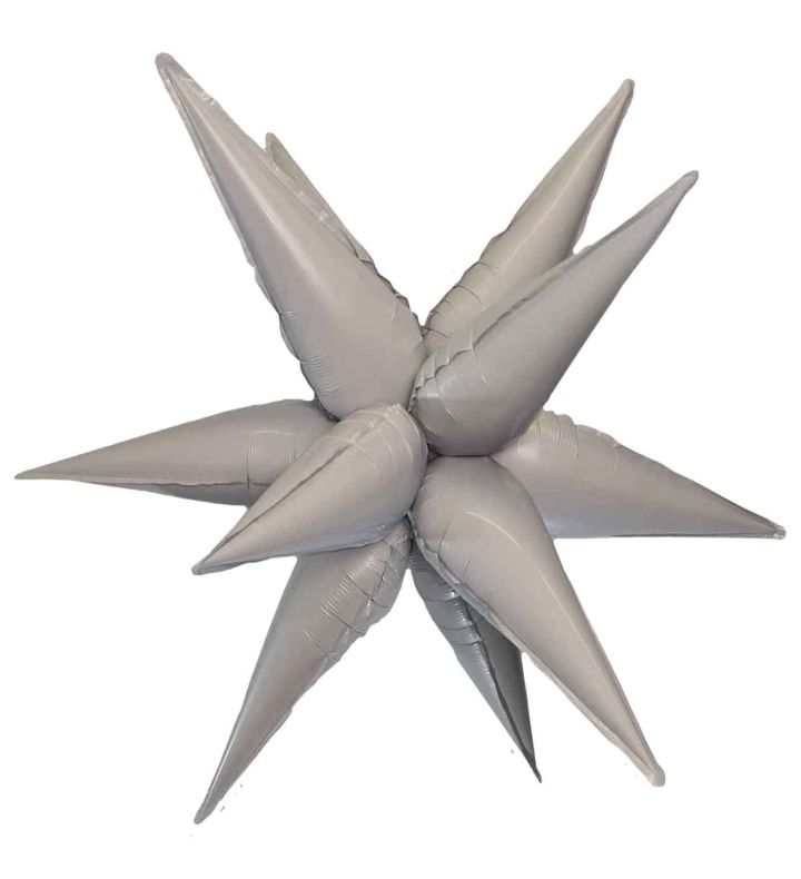 63.5cm White Starburst Bamboo Party Foil Balloon