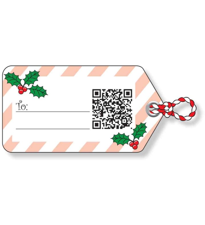 Pink & White Stripe Santa Stickers - Pack of 10
