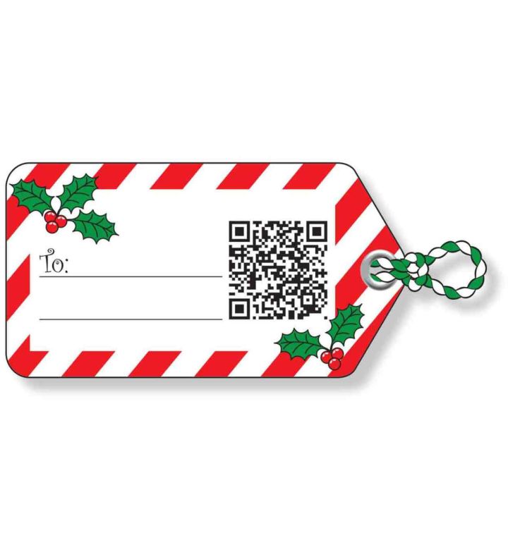 Red & White Stripe Santa Stickers - Pack of 10