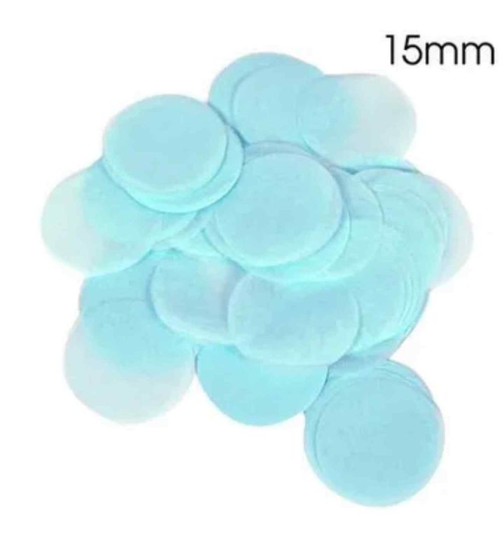 Oaktree Tissue Paper Confetti Flame Retardant Round 15mm x 14g Lt. Blue