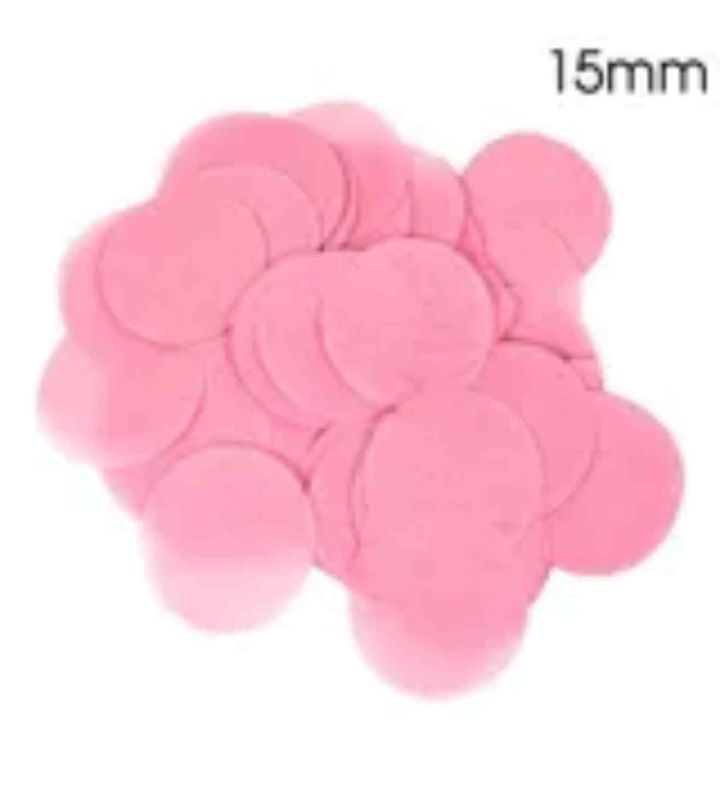 Oaktree Tissue Paper Confetti Flame Retardant Round 15mm x 14g Lt. Pink