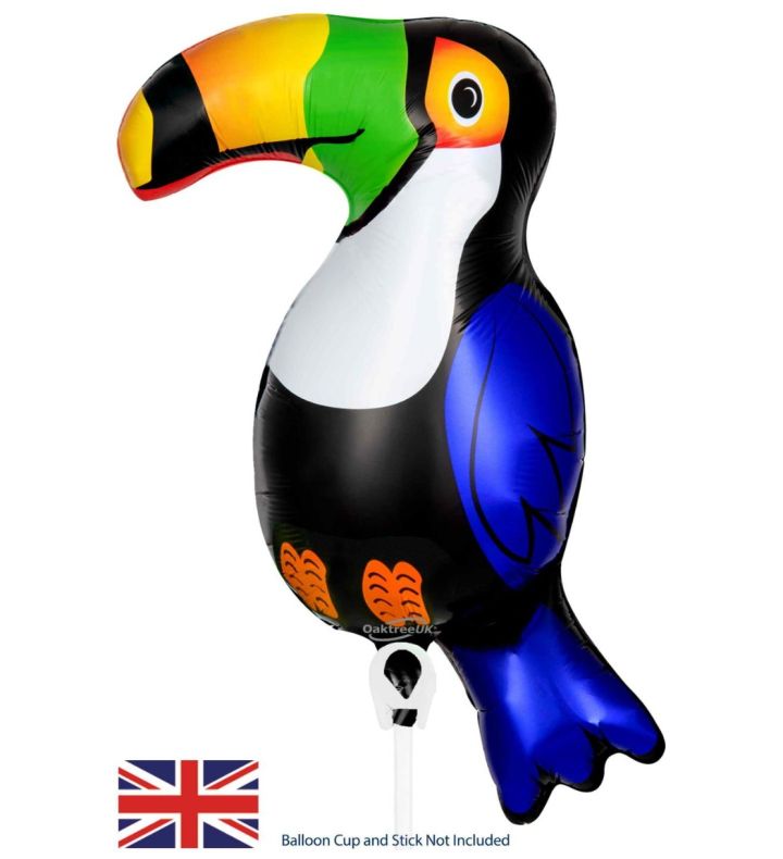 Toucan Metallic Mini Foil Balloon Packaged
