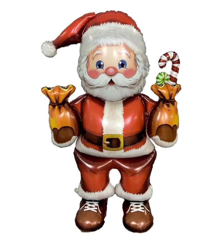 Traditional Christmas Santa Clause with Gift Bags 43" x 31" Foil Balloon